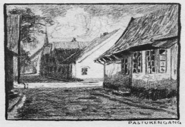 Walter Baasch Heimatskizzen 1920 "Rund um Eckernf�rde" - Pastorengang
