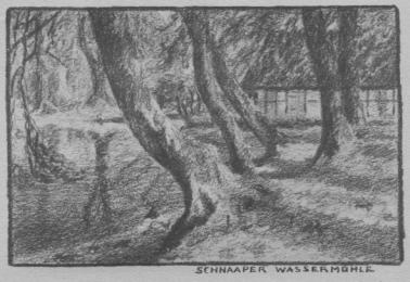 Walter Baasch Heimatskizzen 1920 "Rund um Eckernf�rde" - Schnaaper Wasserm�hle
