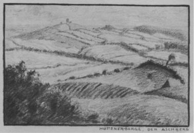 Walter Baasch Heimatskizzen 1920 "Rund um Eckernf�rde" - H�ttener Berge, der Aschberg